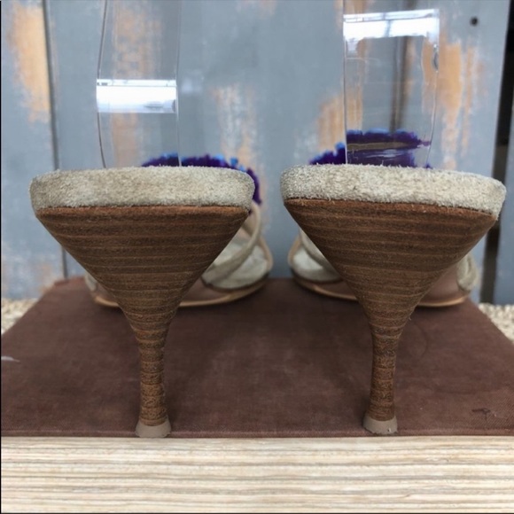 Miu Miu Blue Flower Heels - Picture 8 of 14